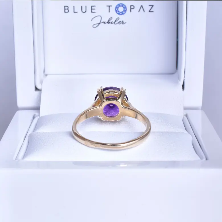 Pierścionek z ametystem naturalnym